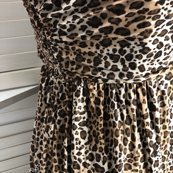 Vintage Y2K Pure Energy Animal Print Chiffon Strapless Brown Black 4X - Picture 7 of 12